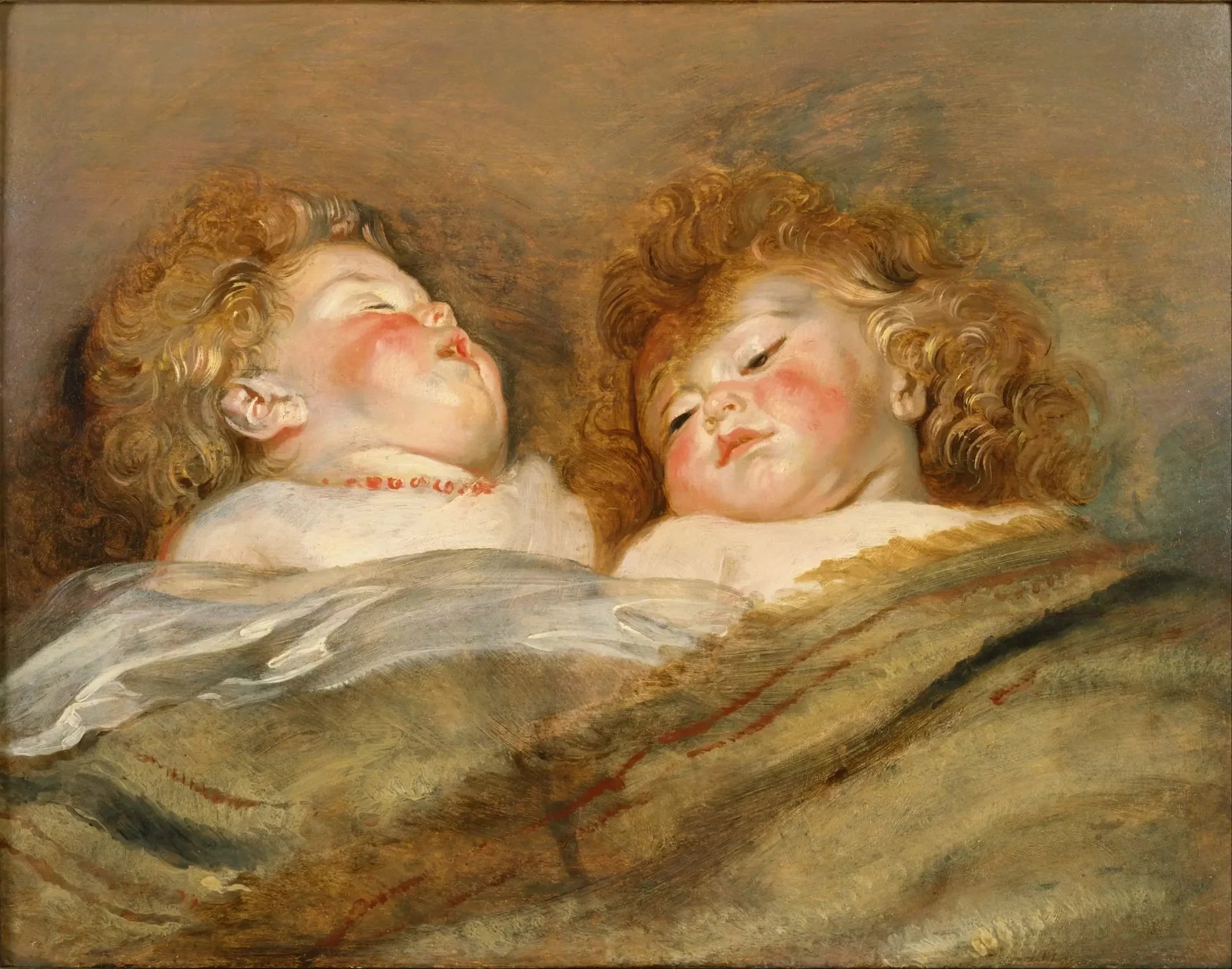 Deux enfants endormis - Peter Paul Rubens image 1 reproduction artisanale de tableau