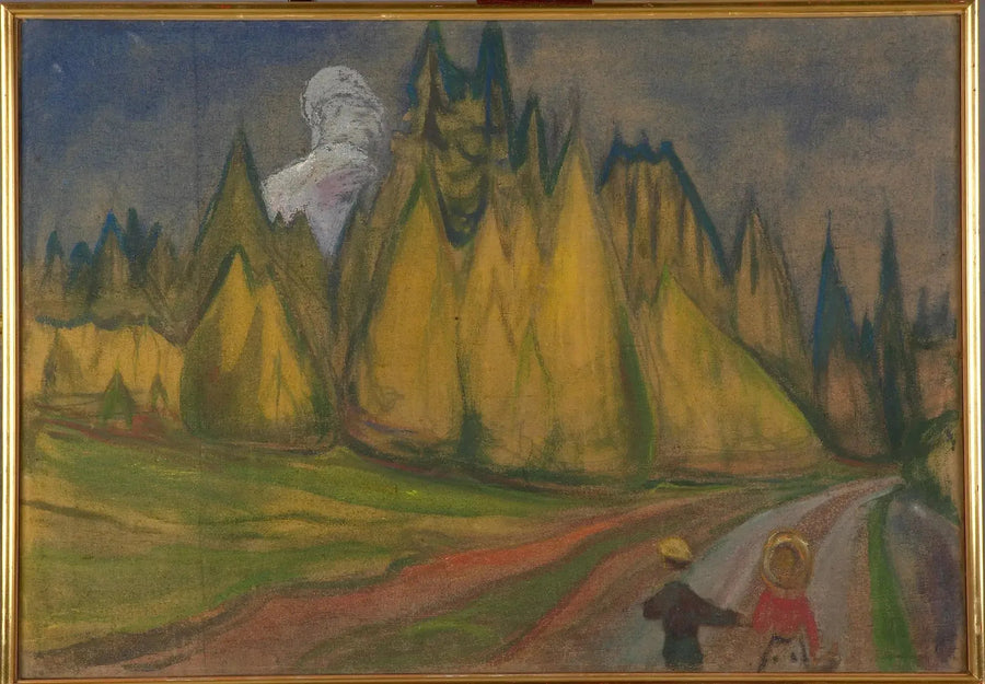 Deux Enfants sur le chemin de la forêt enchantée - Edvard Munch