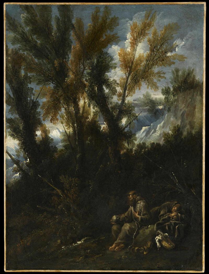 Deux ermites dans un bois - Antonio Francesco Peruzzini