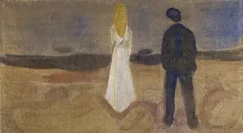 Deux Êtres humains. Les Solitaires (Frise Reinhardt) - Edvard Munch image 1 copie peinte à la main à l’huile