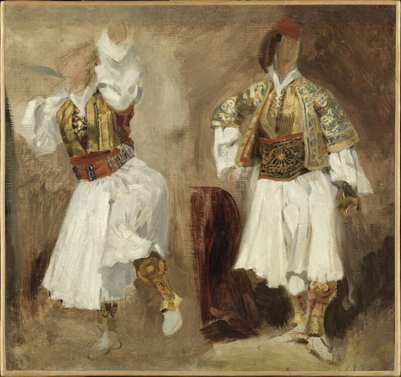 Deux études de costumes souliotes - Eugène Delacroix