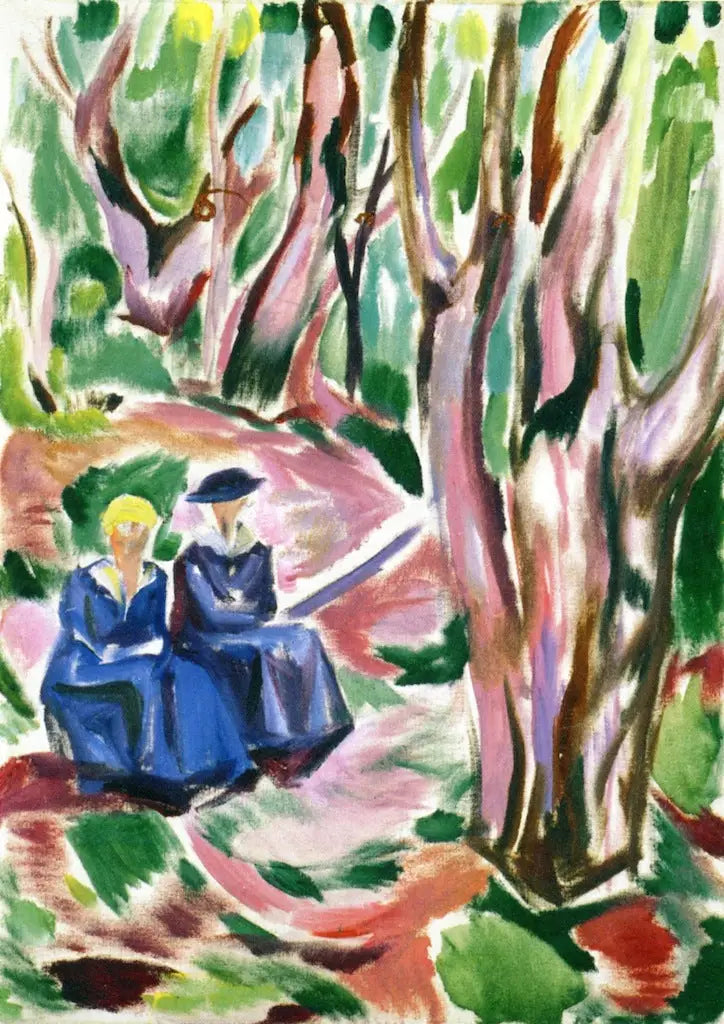 Deux Femmes dans les bois à Ekely - Edvard Munch image 1 reproduction réalisée par Alpha Reproduction