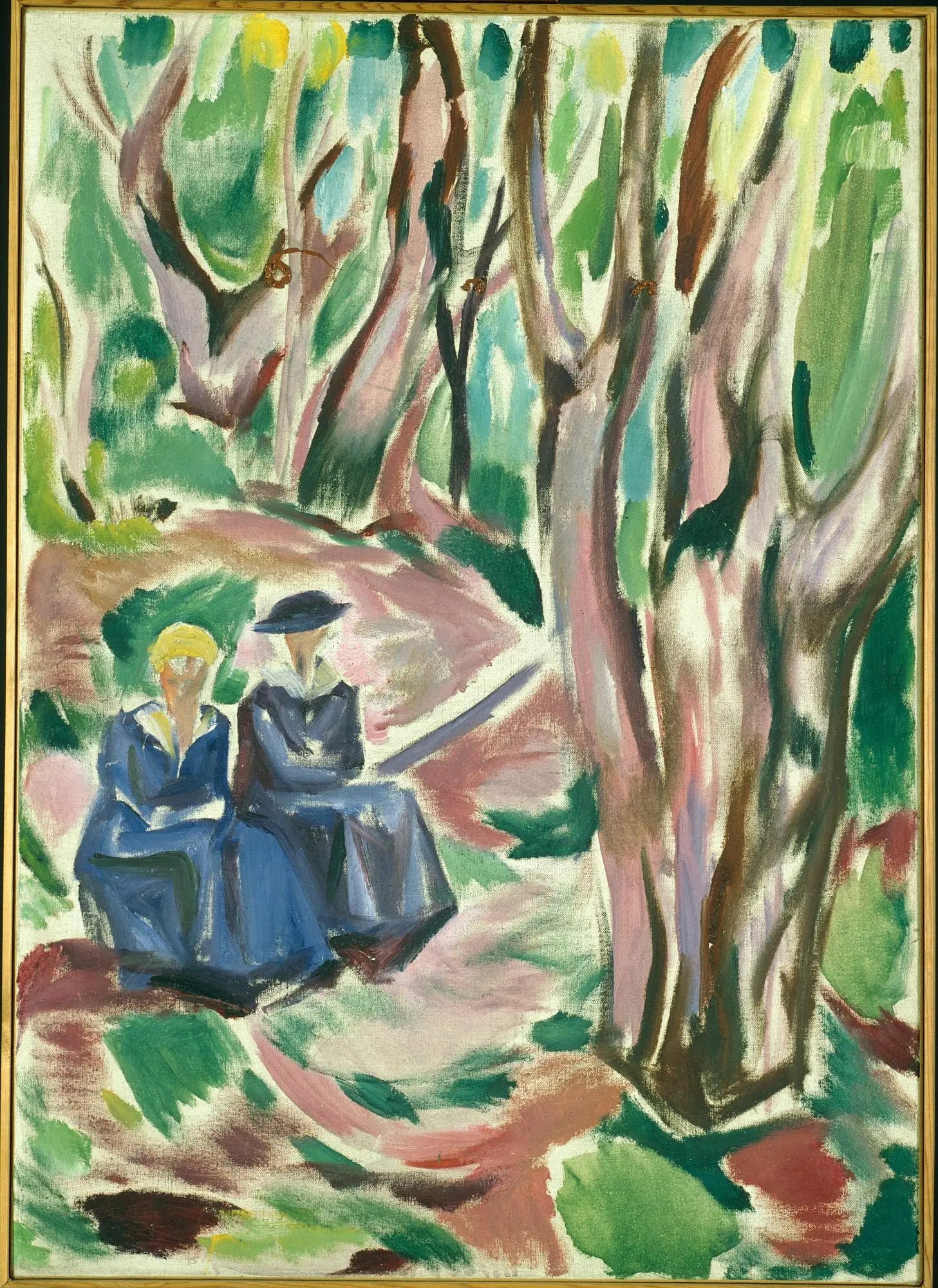 Deux Femmes dans les bois à Ekely - Edvard Munch image 1 copie de tableau peinte à la main