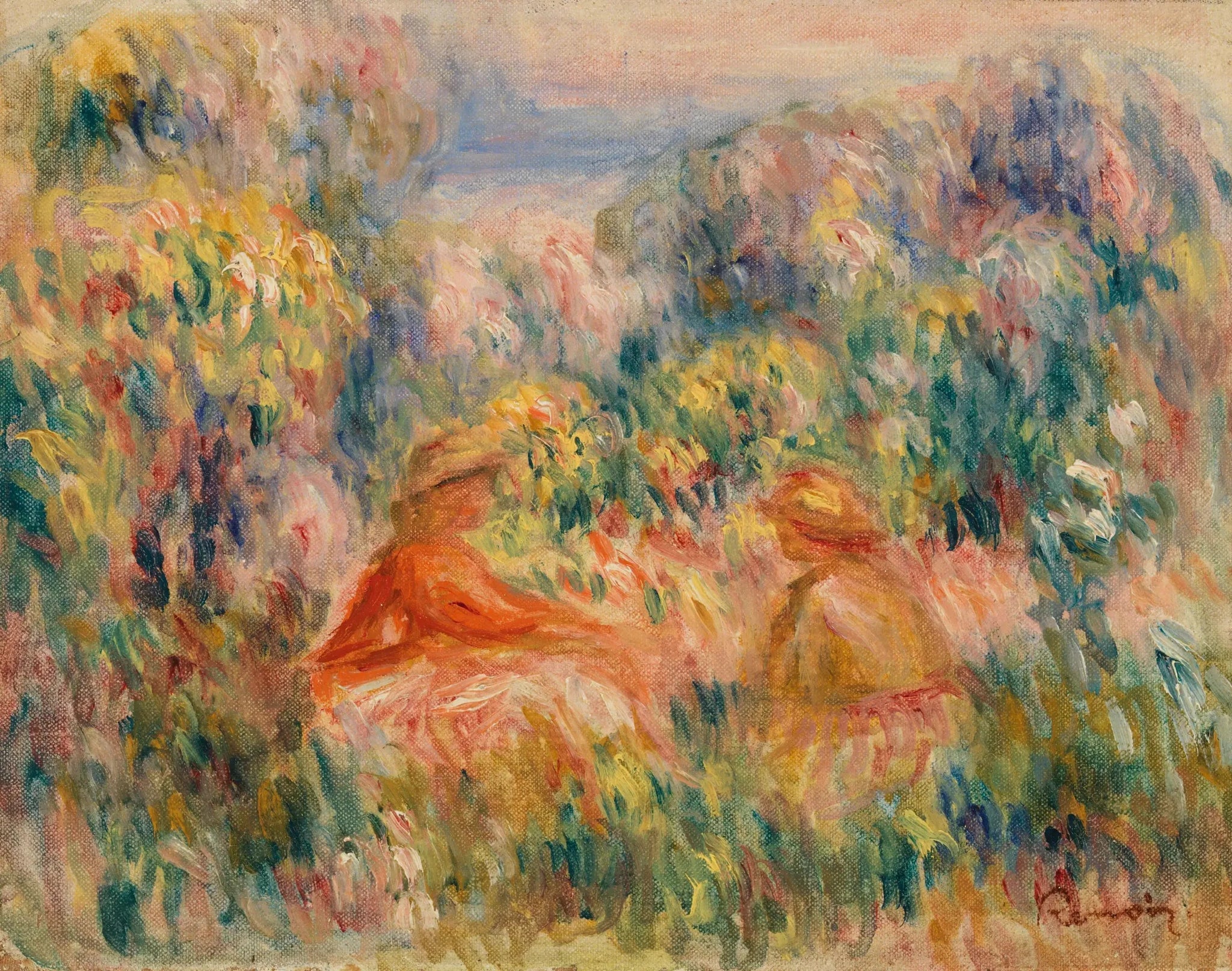 Deux femmes dans un paysage - Pierre-Auguste Renoir image 1 reproduction réalisée par Alpha Reproduction