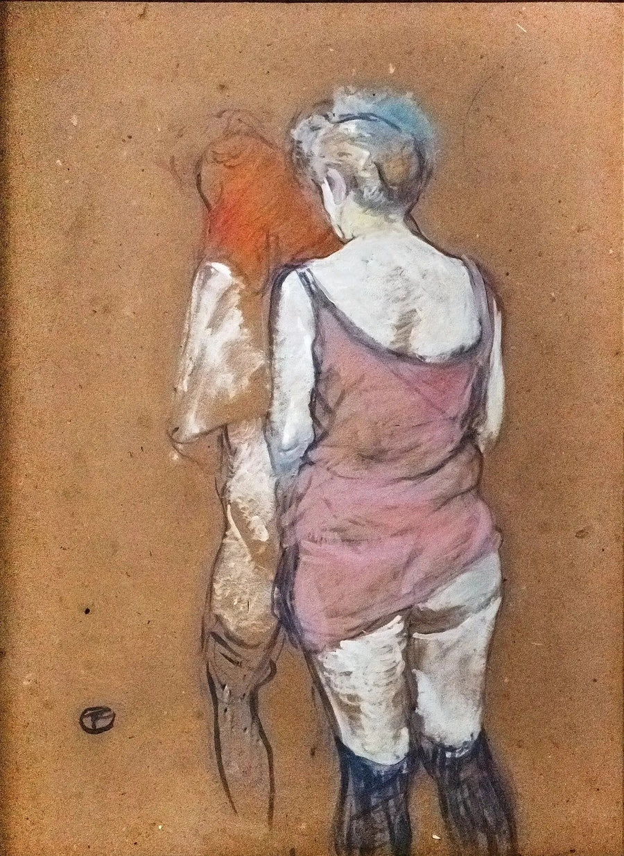 Deux femmes demi-nues de dos. Maison de la rue des Moulins - Henri de Toulouse-Lautrec