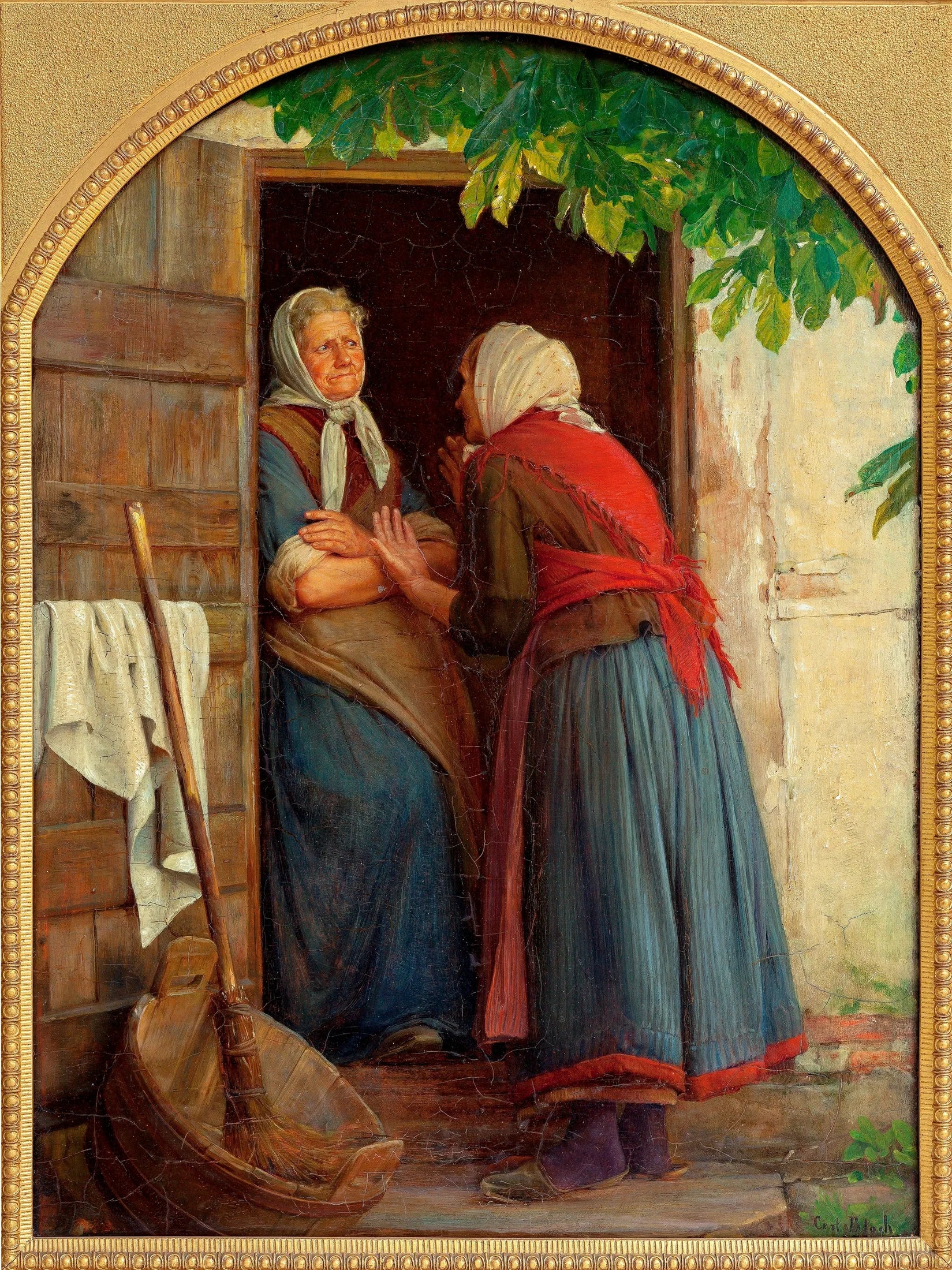 Deux femmes qui parlent - Carl Heinrich Bloch image 1 copie peinte à la main à l’huile
