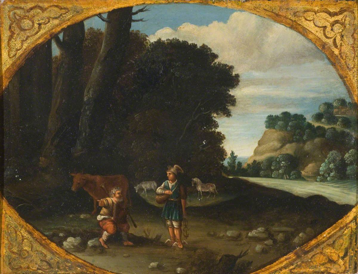 Deux figures pastorales au bord d'une rivière* - Adam Elsheimer image 1 reproduction réalisée par Alpha Reproduction