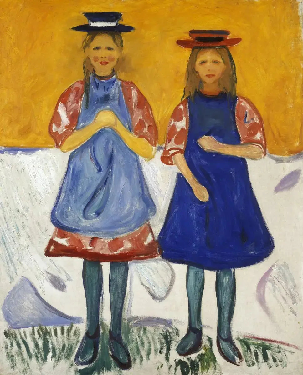 Deux Filles au tablier bleu - Edvard Munch image 1 tableau peint à l’huile sur toile