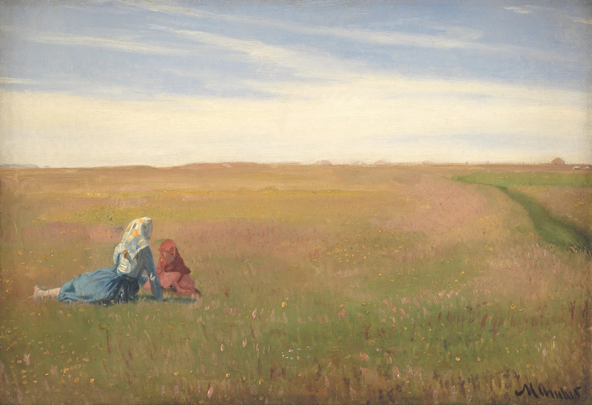Deux Filles dans un champion. Jour d'été - Michael Peter Ancher image 1 copie de tableau peinte à la main