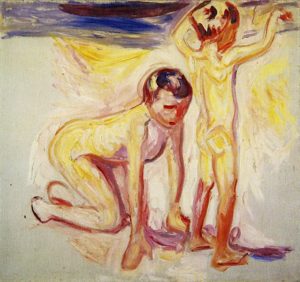 Deux Garçons sur la plage - Edvard Munch image 1 copie de tableau peinte à la main