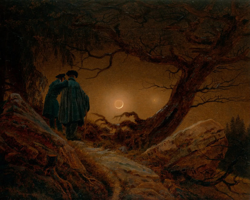 Deux Hommes contemplant la lune - Caspar David Friedrich