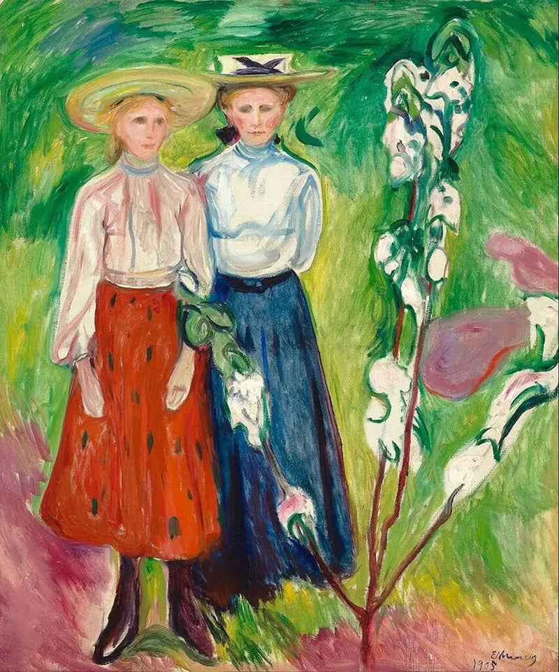 Deux Jeunes Filles au jardin - Edvard Munch