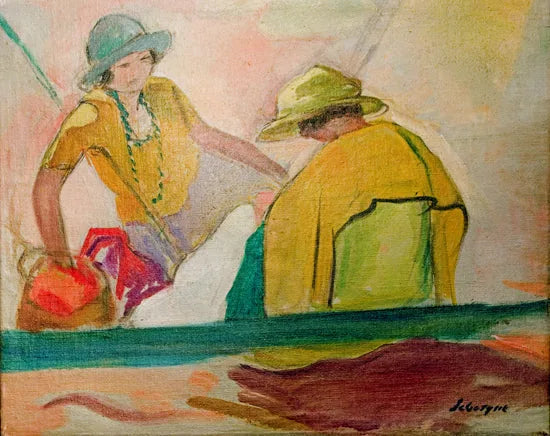 Deux jeunes filles sur la plage - Henri Lebasque image 1 copie de tableau peinte à la main