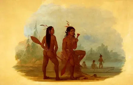 Deux jeunes hommes Hyda - George Catlin image 1 tableau peint à l’huile sur toile