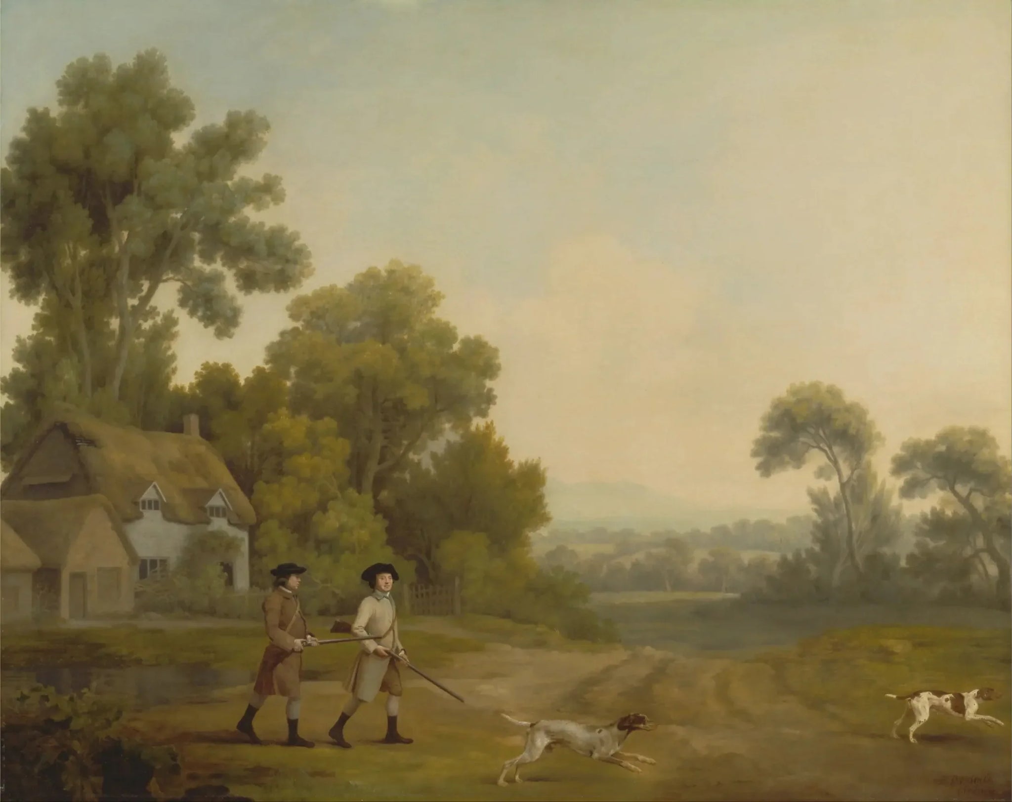 Deux messieurs allant à une fusillade - George Stubbs image 1 copie peinte à la main à l’huile