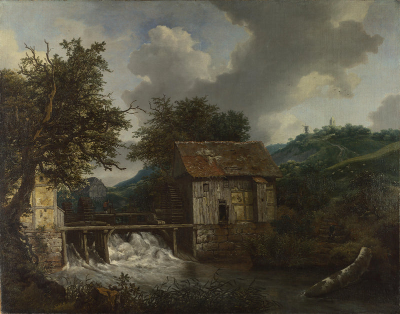 Deux moulins à eau et d'une écluse près Ouvrir Singraven - Jacob van Ruisdael