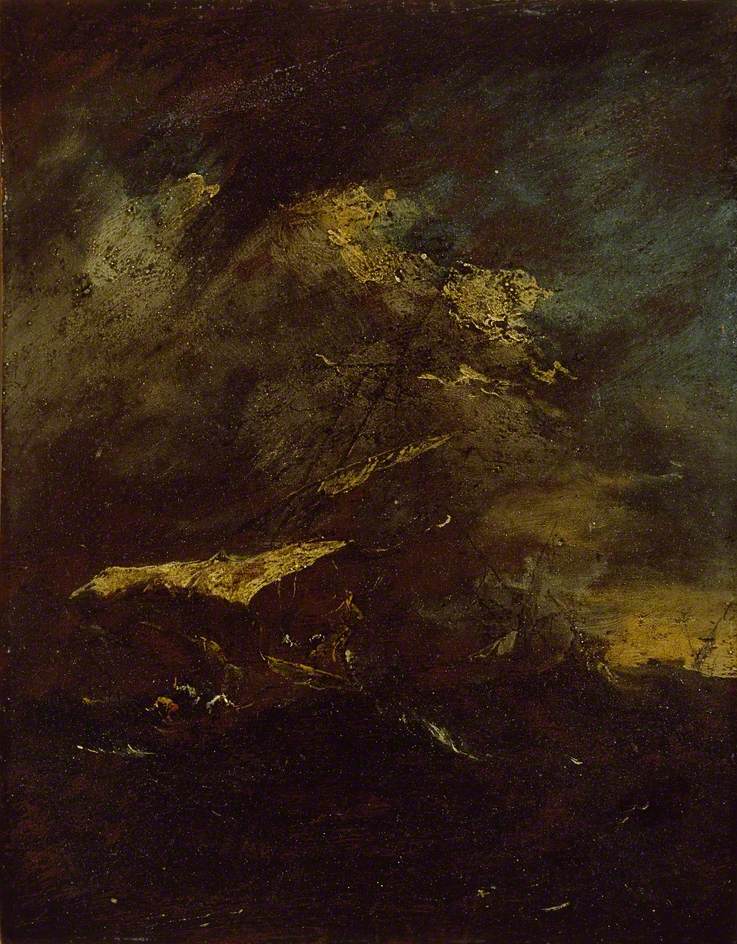 Deux navires dans une tempête - Francesco Guardi image 1 reproduction de peinture à l’huile
