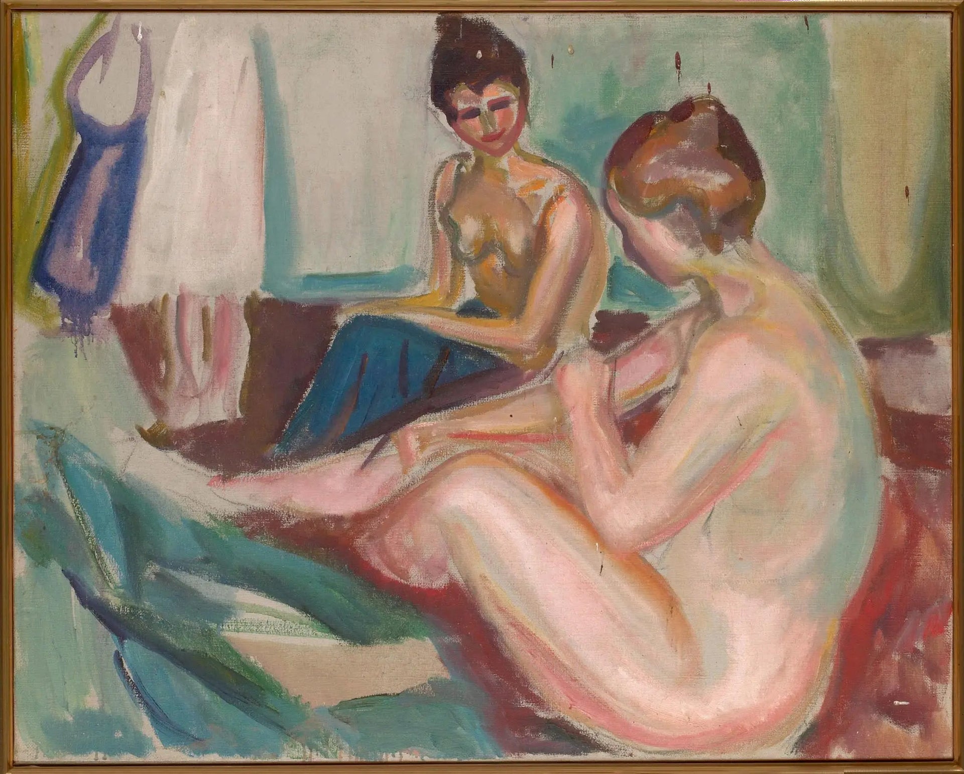 Deux Nus assis - Edvard Munch image 1 reproduction de peinture à l’huile