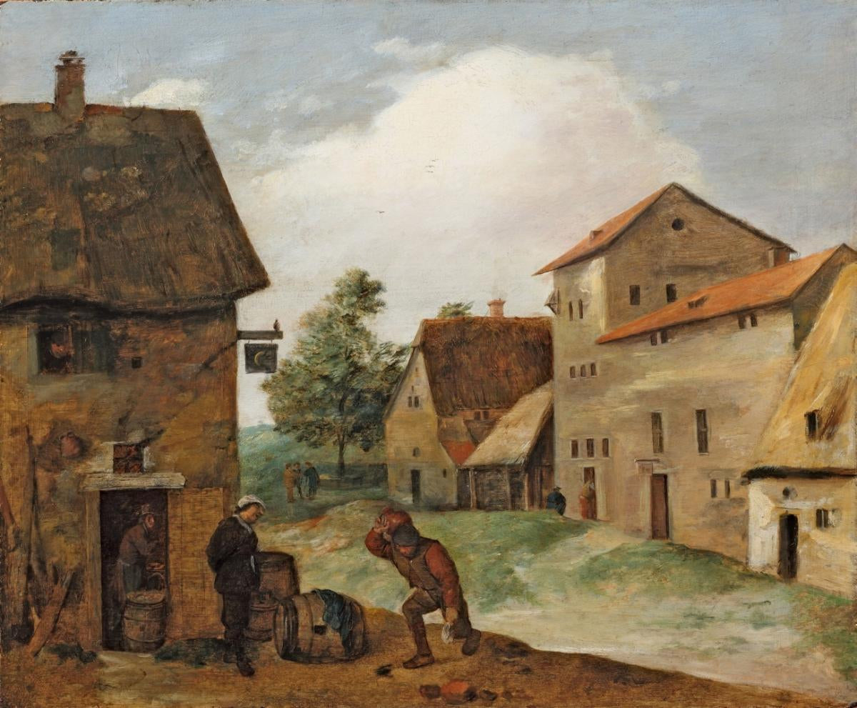 Deux paysans dans une taverne - Adriaen Brouwer image 1 reproduction de peinture à l’huile