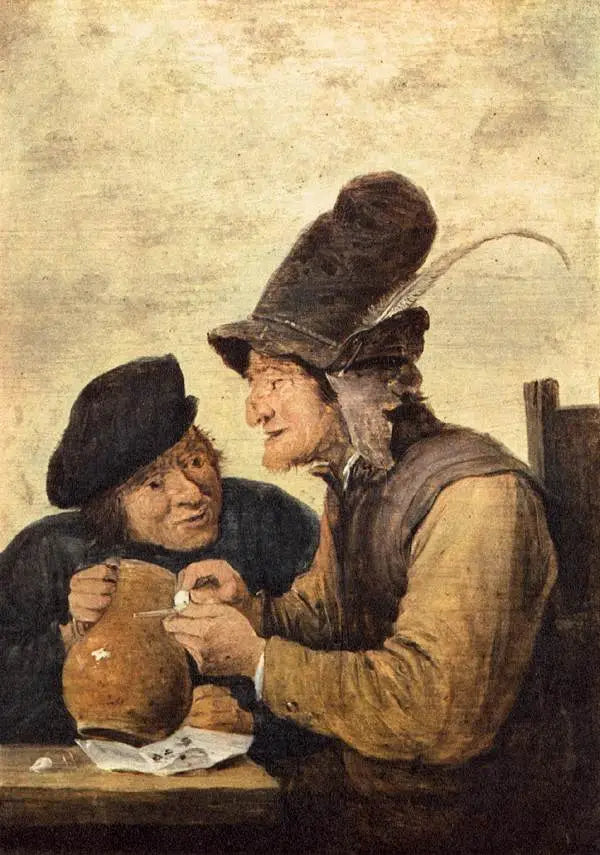 Deux paysans (fumeur et buveur) - David Teniers le Jeune image 1 copie peinte à la main à l’huile