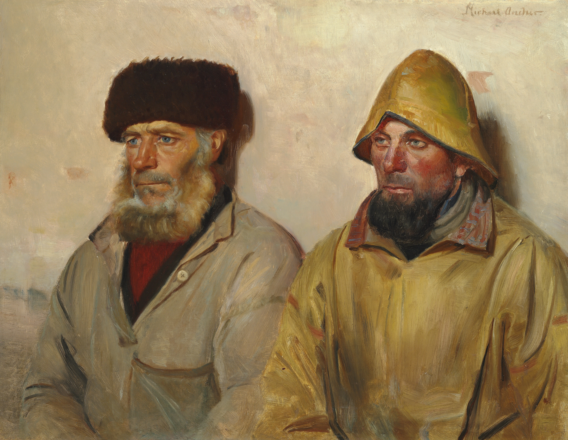 Deux pêcheurs de Skagen - Michael Peter Ancher image 1 copie peinte à la main à l’huile