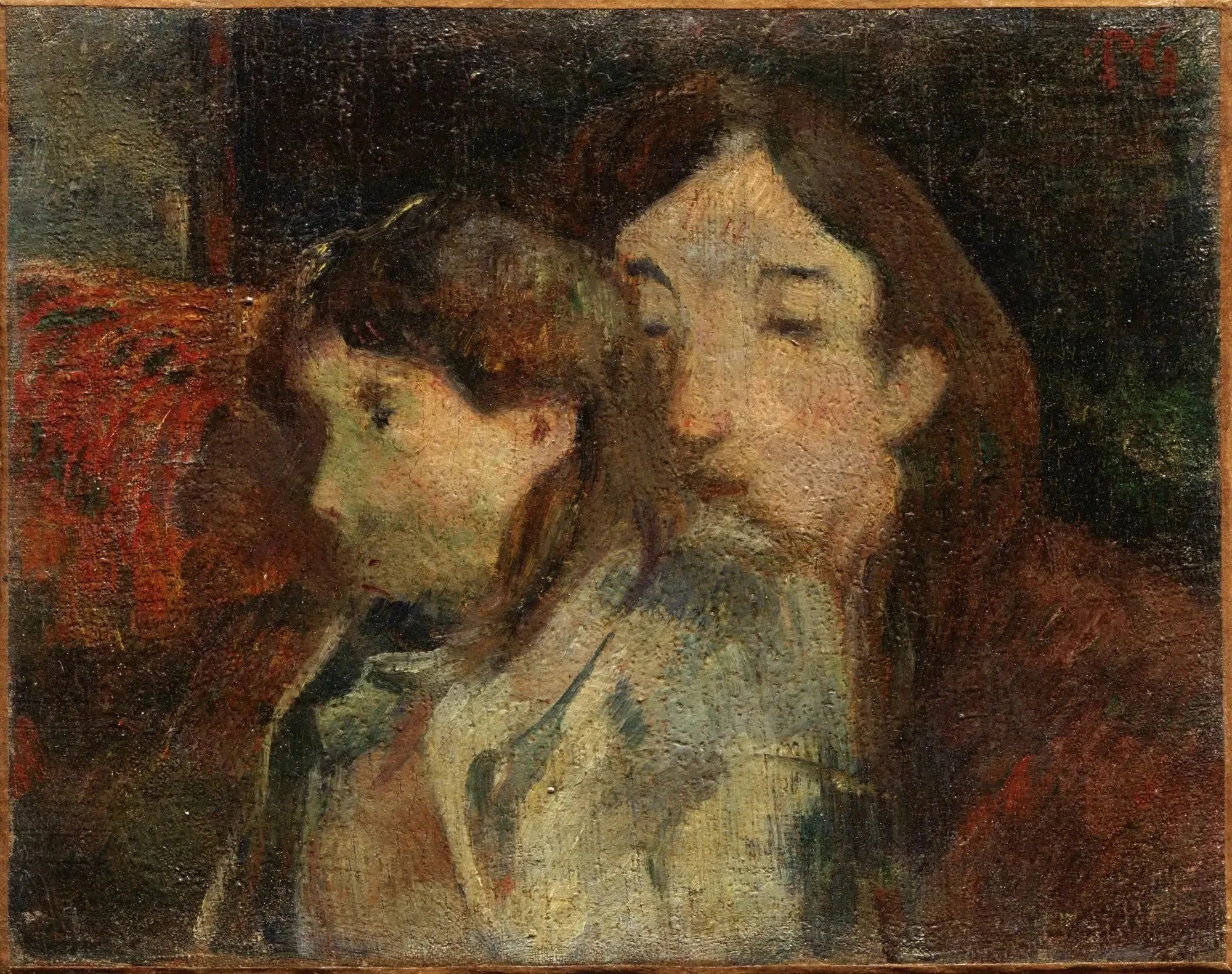 Deux personnages sur un canapé, ou Vision d'artiste - Paul Gauguin image 1 reproduction de peinture à l’huile