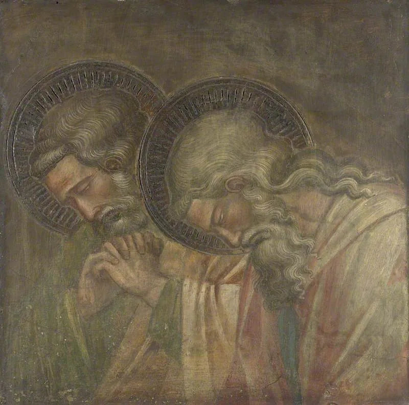 Deux personnes en deuil auréolées - Spinello Aretino image 1 copie de tableau peinte à la main