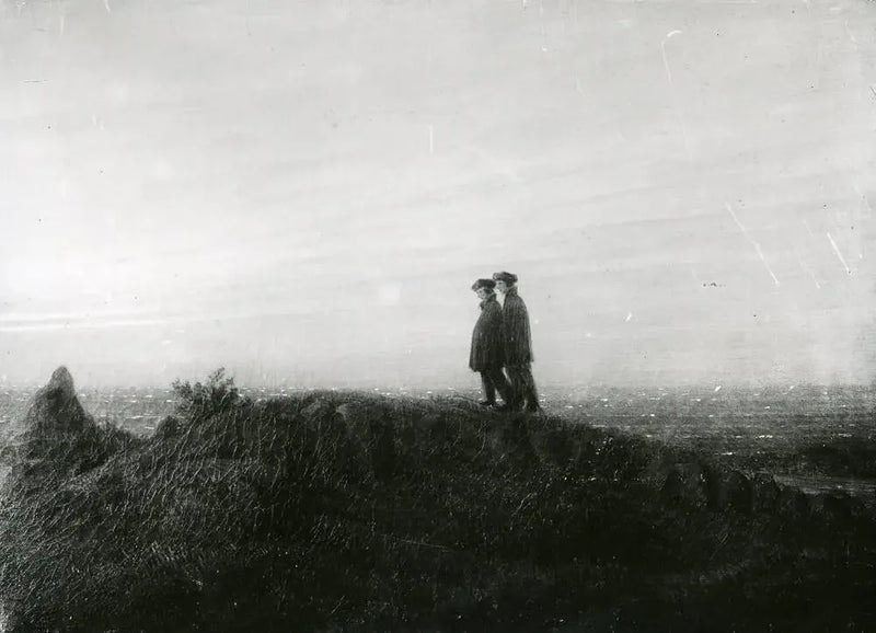 Deux randonneurs sur la plage - Caspar David Friedrich