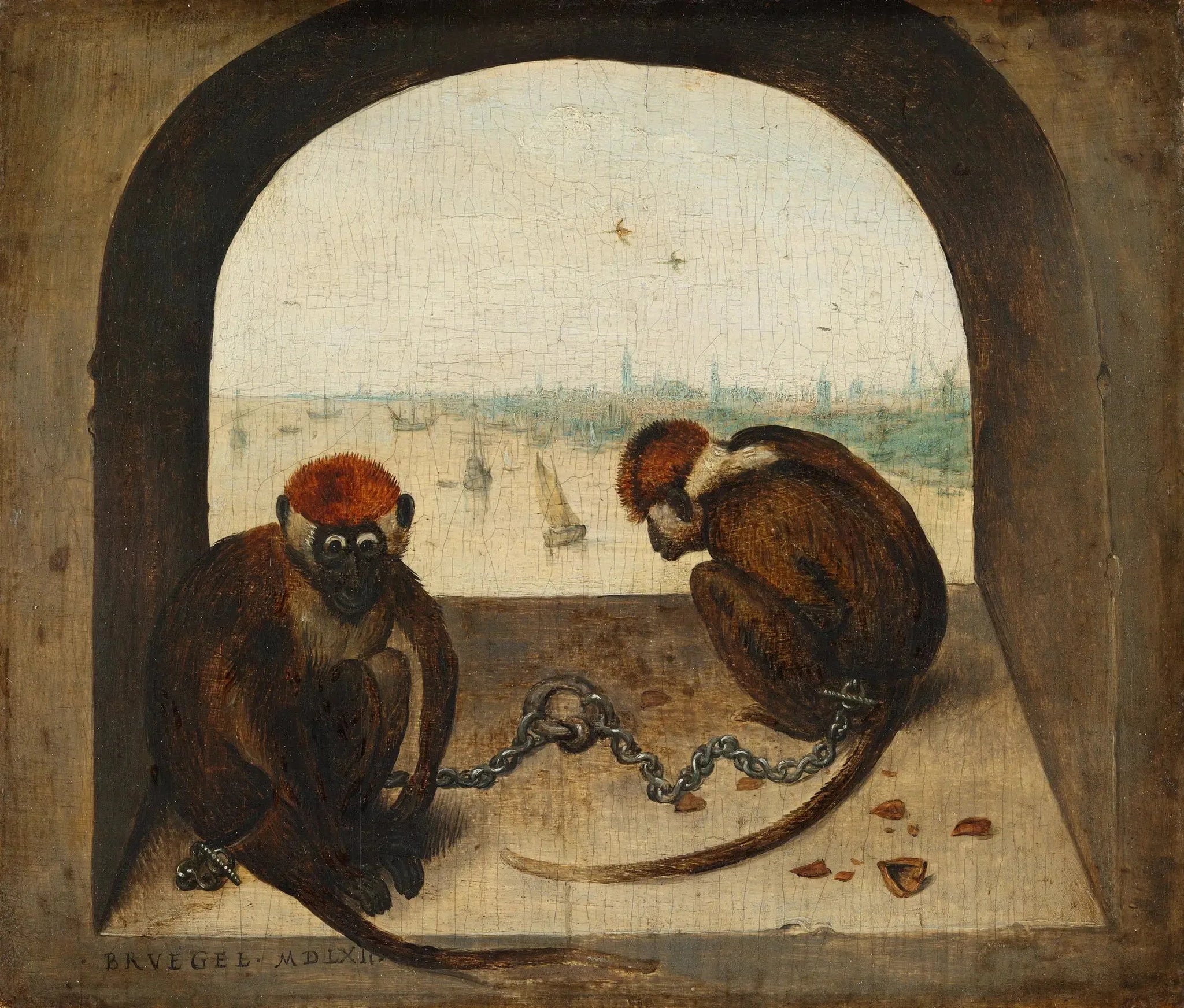Deux Singes - Pieter Brueghel the Elder image 1 tableau peint à l’huile sur toile