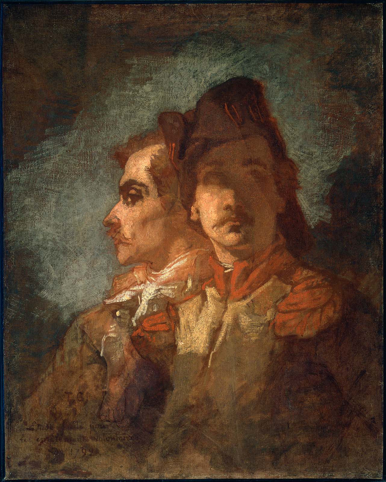 Deux soldats - Thomas Couture image 1 copie peinte à la main à l’huile