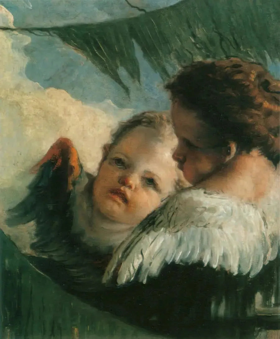 Deux têtes d'anges - Giovanni Battista Tiepolo image 1 copie de tableau peinte à la main