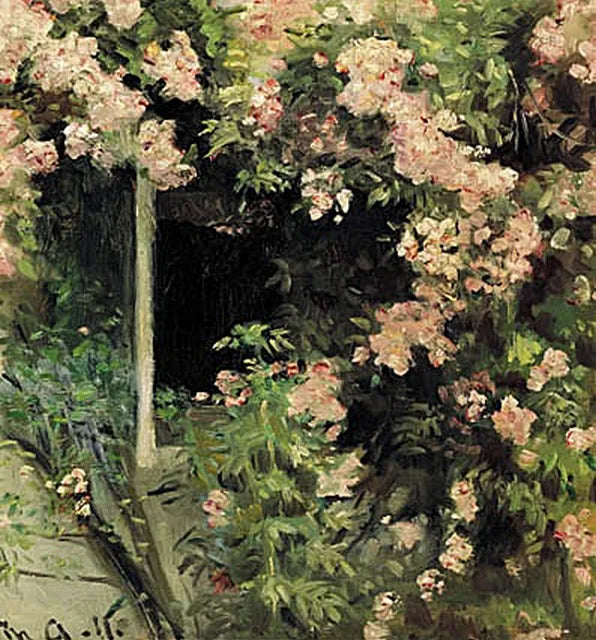 Devant la maison de la famille Ancher, à Skagen. - Michael Peter Ancher image 1 copie de tableau peinte à la main