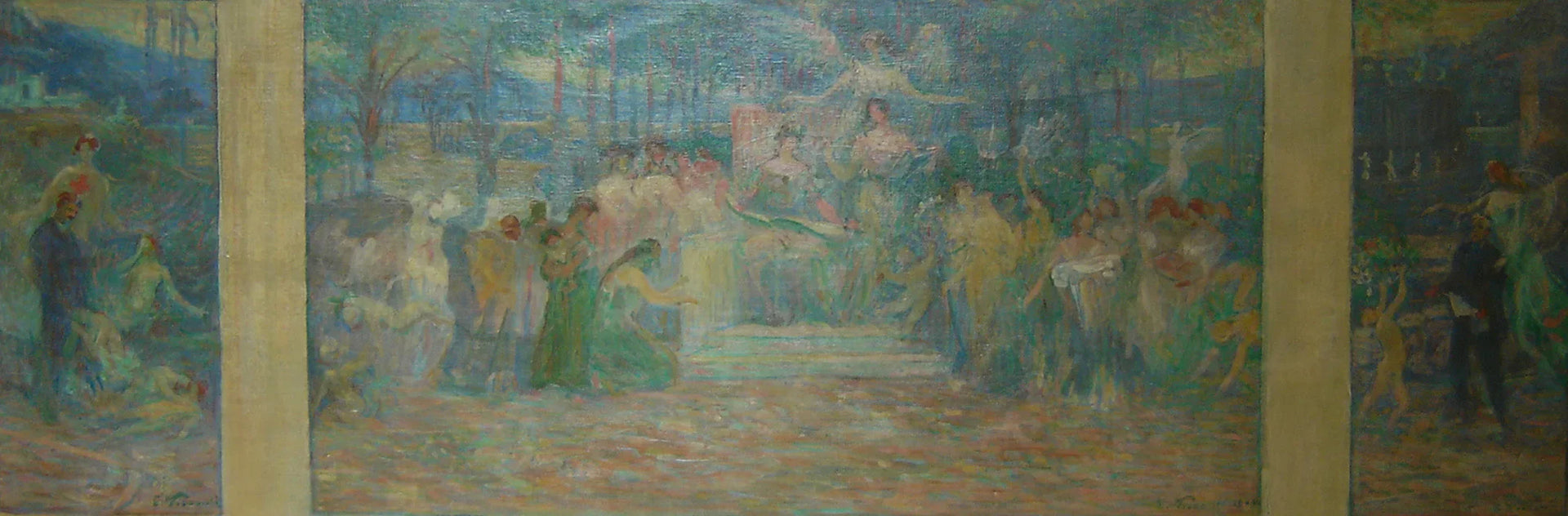 Deveres da Cidade - Estudo para o triptico da Câmara Municipal - Palácio Pedro Ernesto - Eliseu Visconti image 1 tableau peint à l’huile sur toile