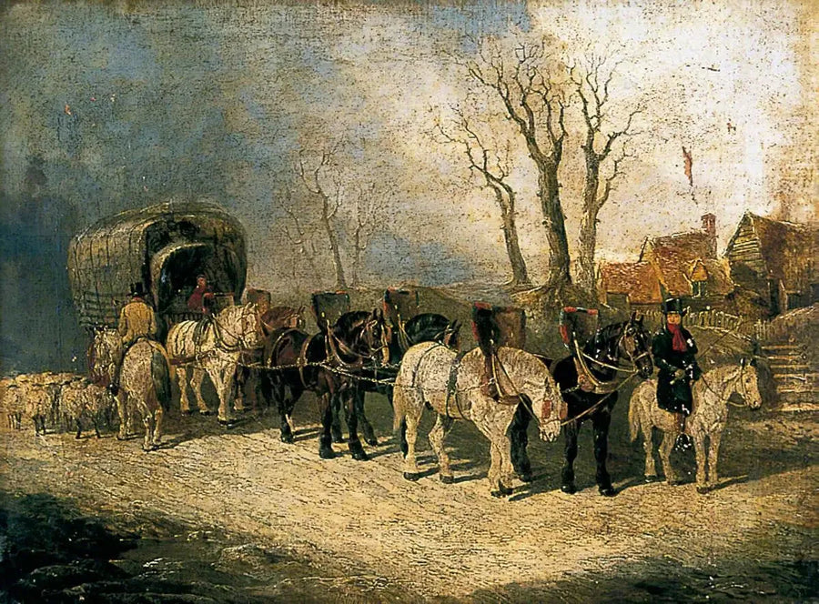 Diacre, le transporteur de Londres à York, sur la route en hiver - John Frederick Herring, Sr.
