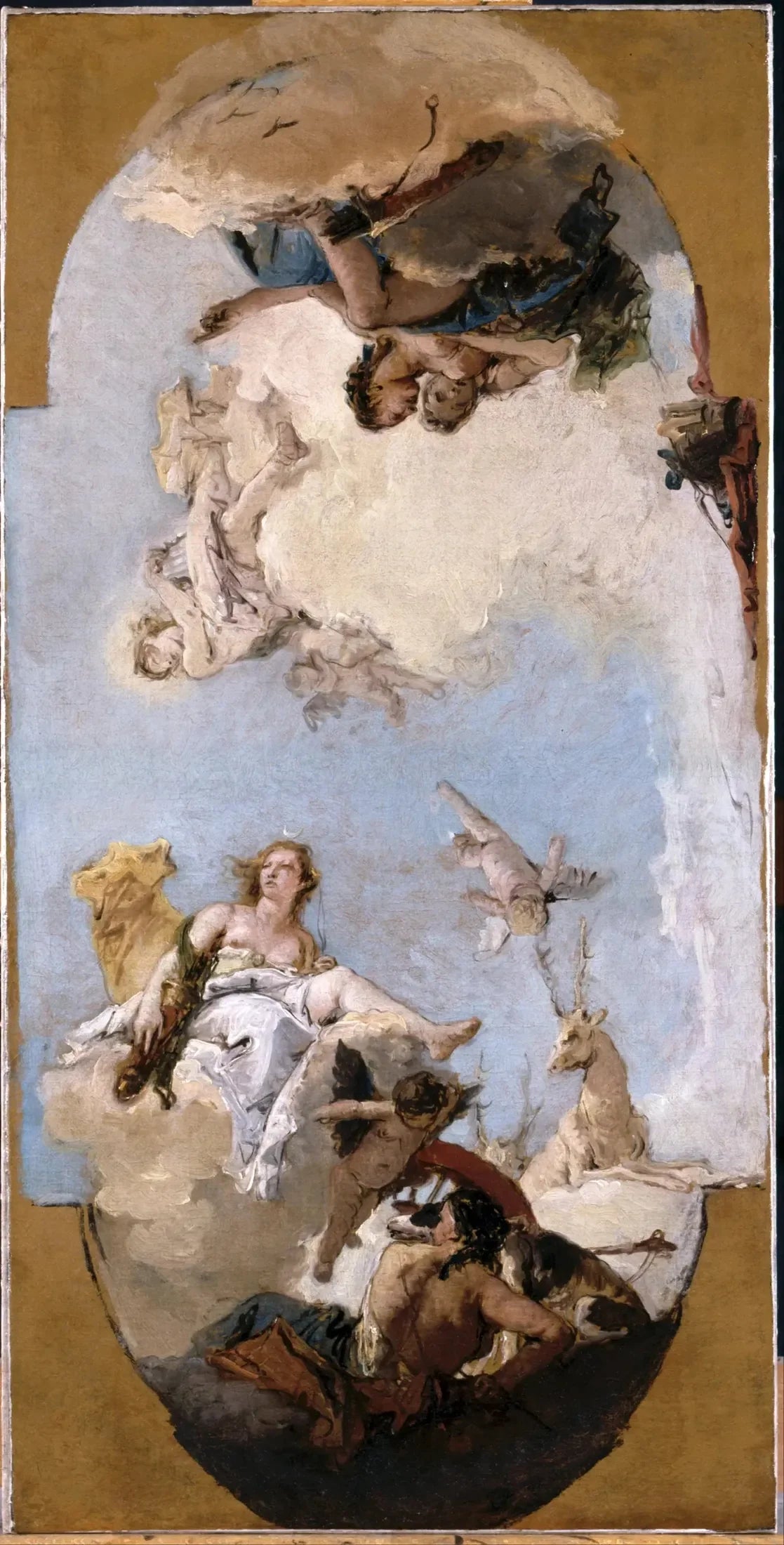 Diane, Apollon et Nymphe - Giovanni Battista Tiepolo image 1 tableau peint à l’huile sur toile
