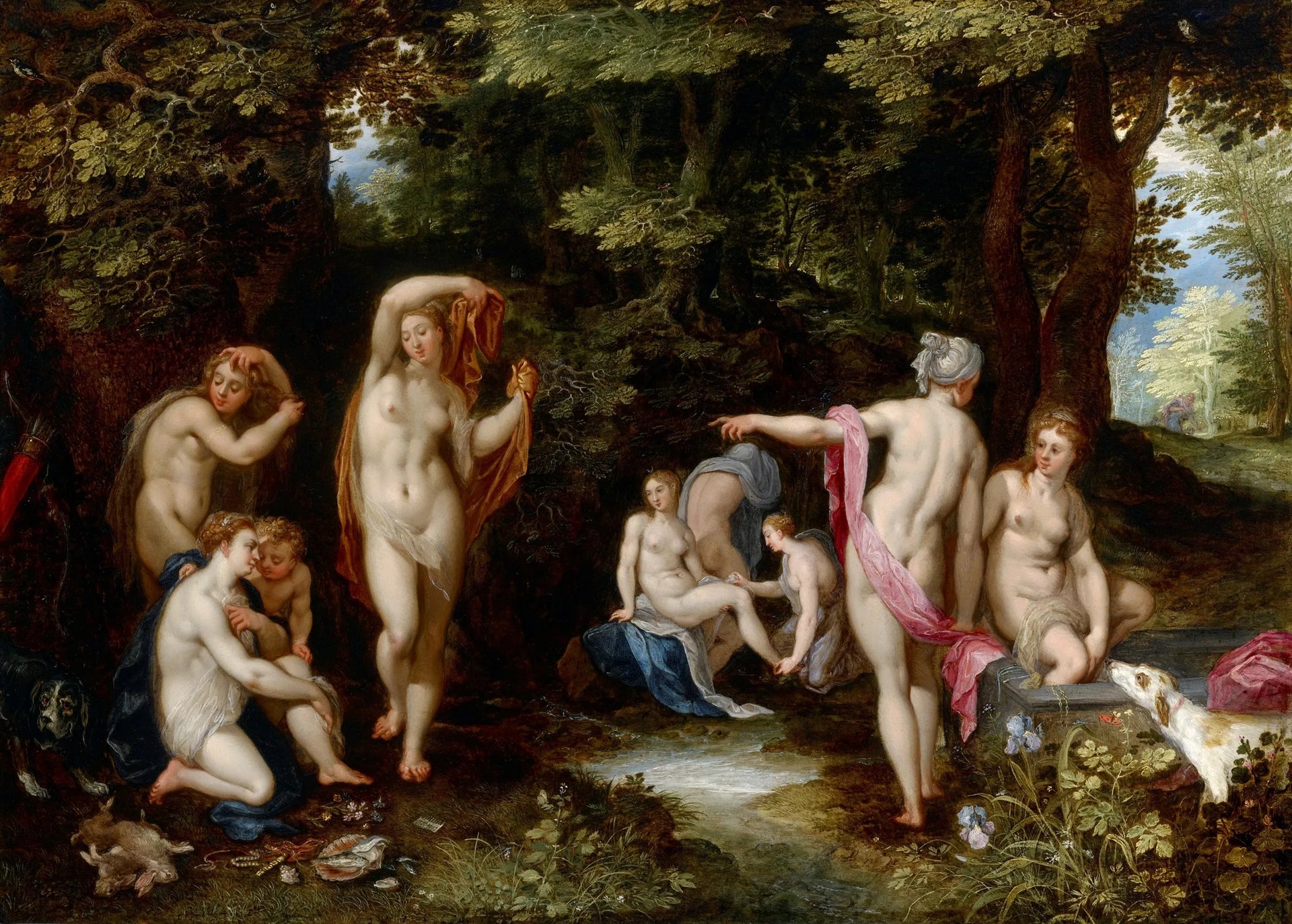 Diane et Actéon - Jan Brueghel l'Ancien image 1 copie de tableau peinte à la main