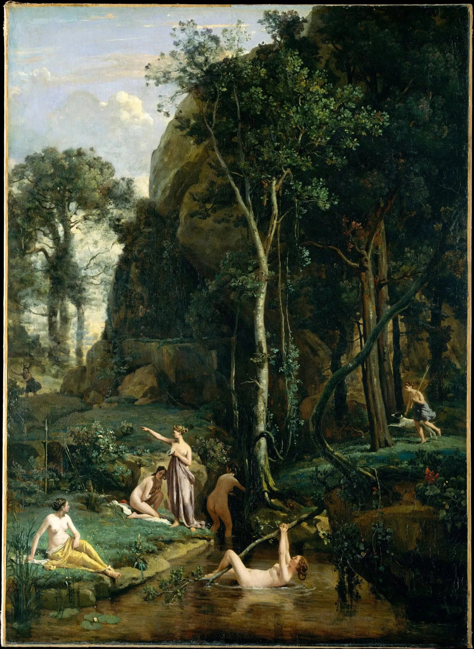 Diane et Actéon - Jean-Baptiste Camille Corot image 1 reproduction de peinture à l’huile