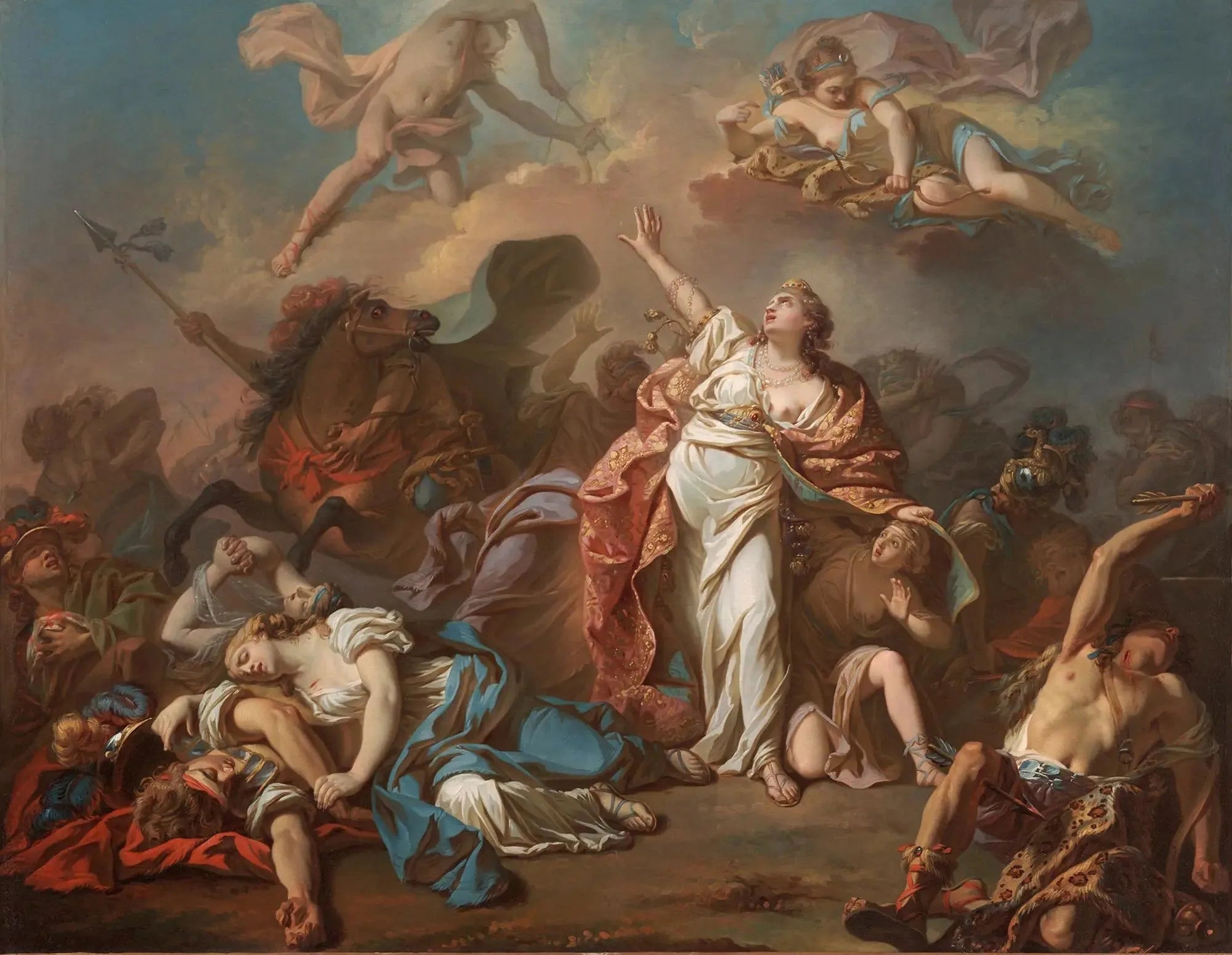 Diane et Apollon perçant de leurs flèches les enfants de Niobé - Jacques-Louis David image 1 tableau peint à l’huile sur toile