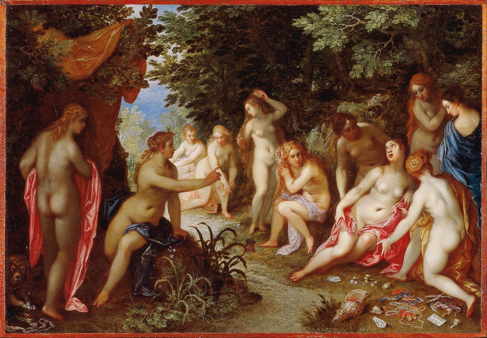 Diane et Callisto - Jan Brueghel l'Ancien image 1 copie de tableau peinte à la main