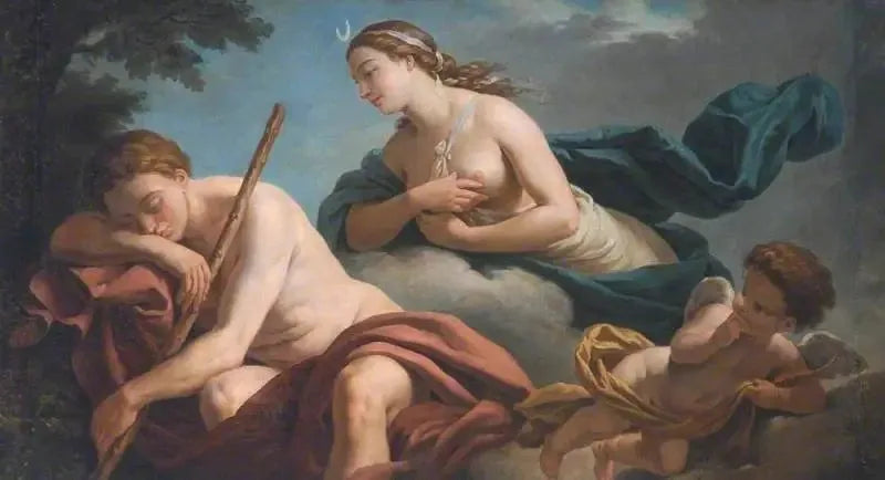 Diane et Endymion, allégorie de la fidélité - Louis Jean François Lagrenée image 1 copie peinte à la main à l’huile