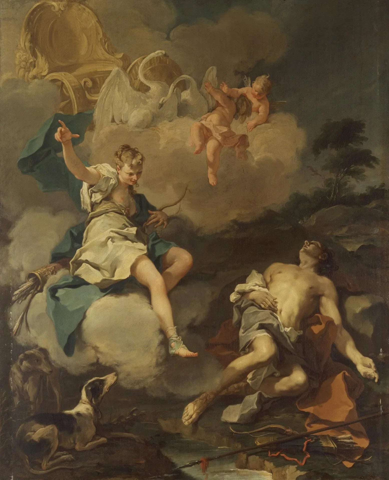 Diane et Endymion - Giovanni Battista Pittoni image 1 reproduction artisanale de tableau