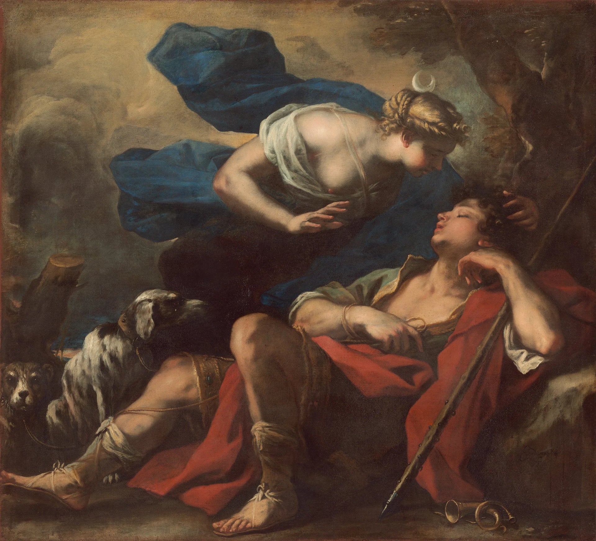 Diane et Endymion - Luca Giordano image 1 copie de tableau peinte à la main