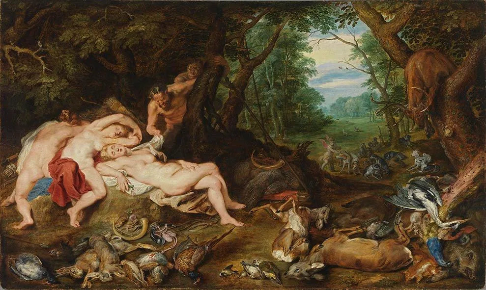 Diane et les nymphes endormies - Jan Brueghel l'Ancien image 1 reproduction de peinture à l’huile