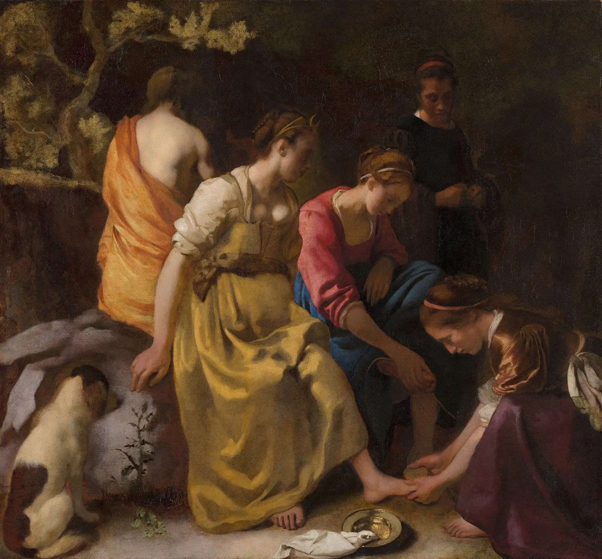 Diane et ses compagnes - Johannes Vermeer image 1 reproduction artisanale de tableau