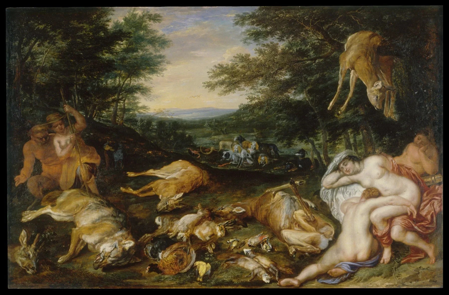 Diane et ses nymphes après leur chasse - Jan Brueghel le Jeune image 1 reproduction de peinture à l’huile
