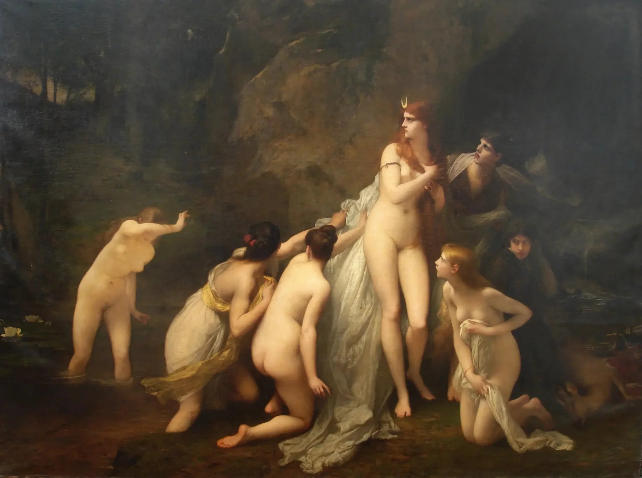 Diane surprise - Jules Lefebvre image 1 reproduction de peinture à l’huile