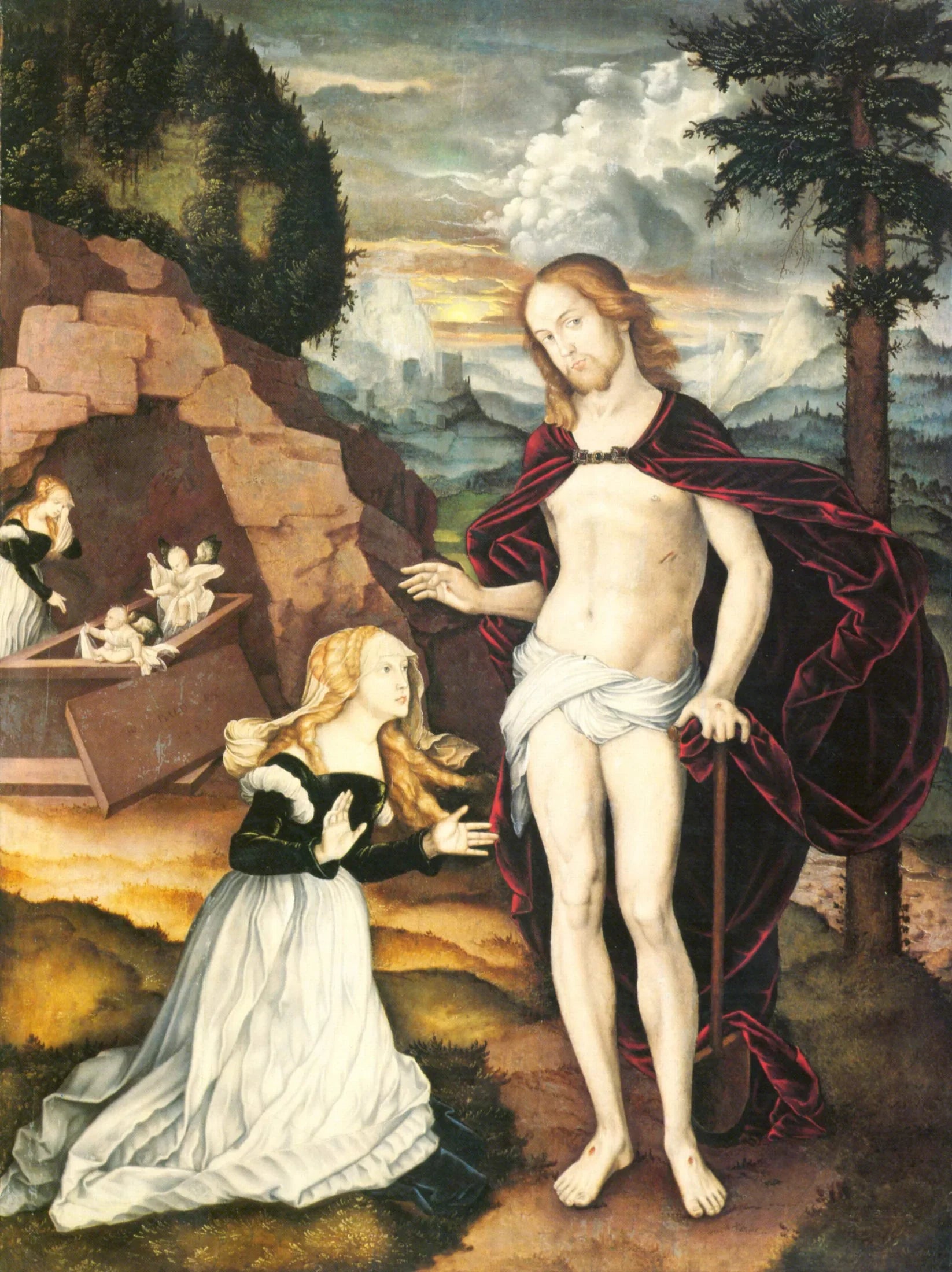 Die Erscheinung des Auferstandenen vor Maria Magdalena - Hans Baldung Grien image 1 reproduction de peinture à l’huile