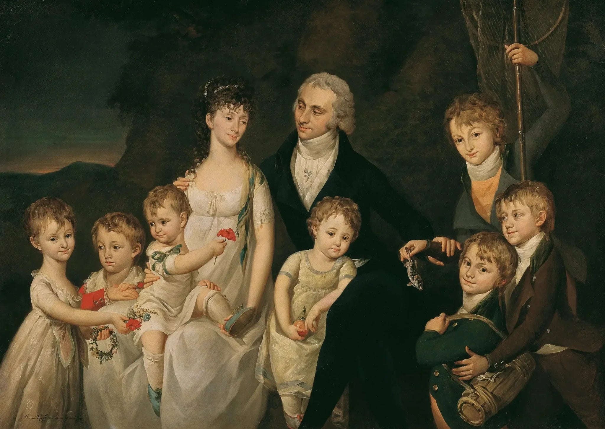 Die Familie Anton von Marx - Barbara Krafft image 1 copie peinte à la main à l’huile