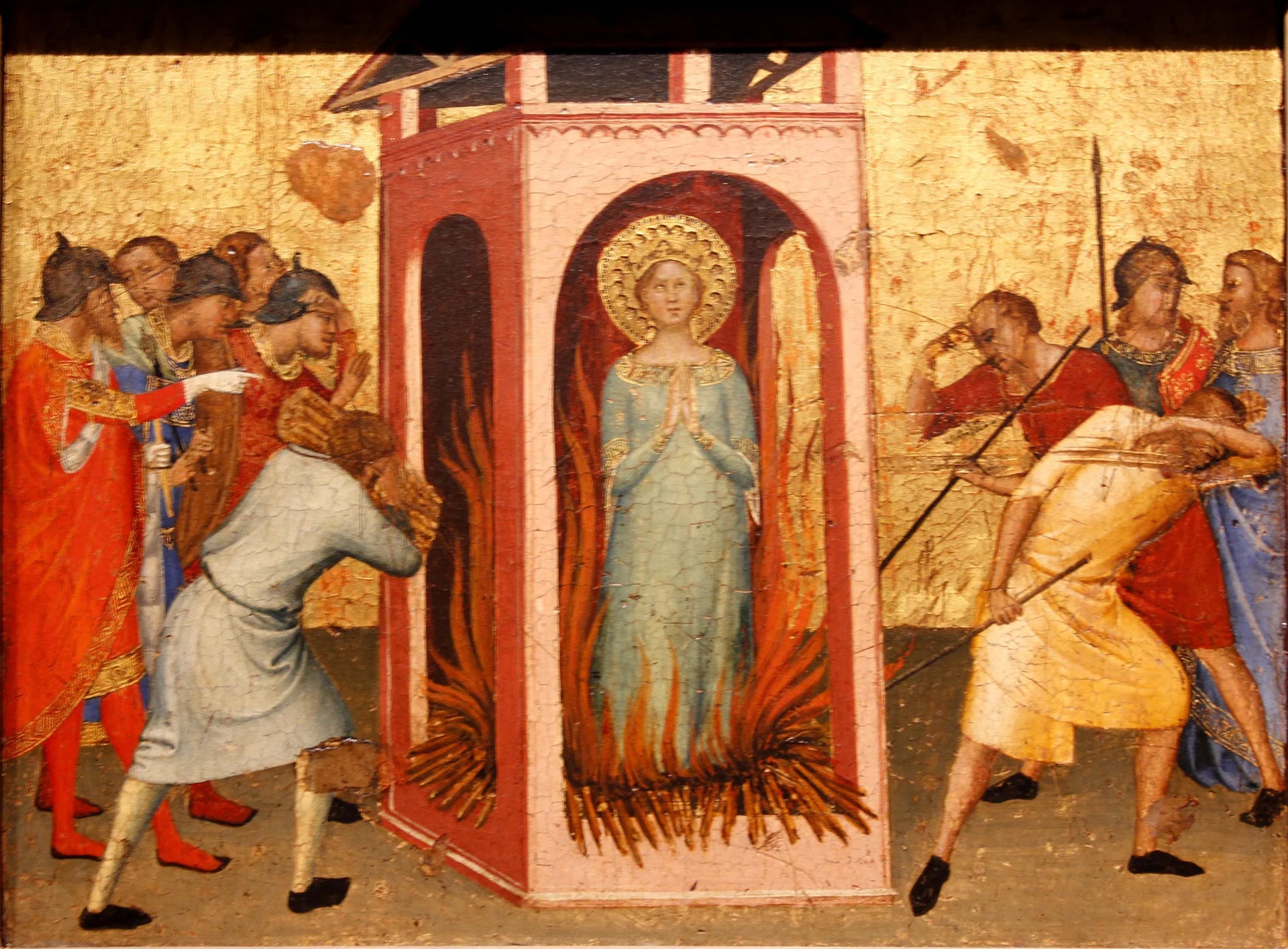 Die Marter der heiligen Reparata im Feuerofen - Bernardo Daddi image 1 copie peinte à la main à l’huile