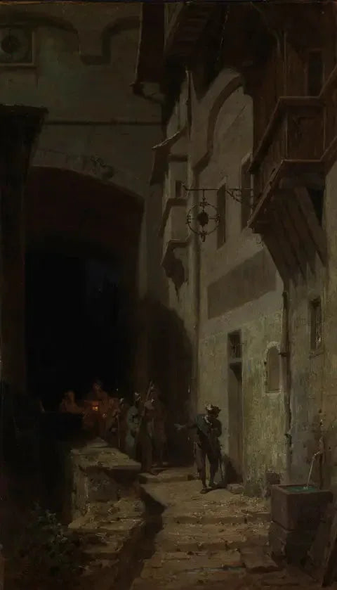 Die Scharwache - Carl Spitzweg image 1 copie de tableau peinte à la main